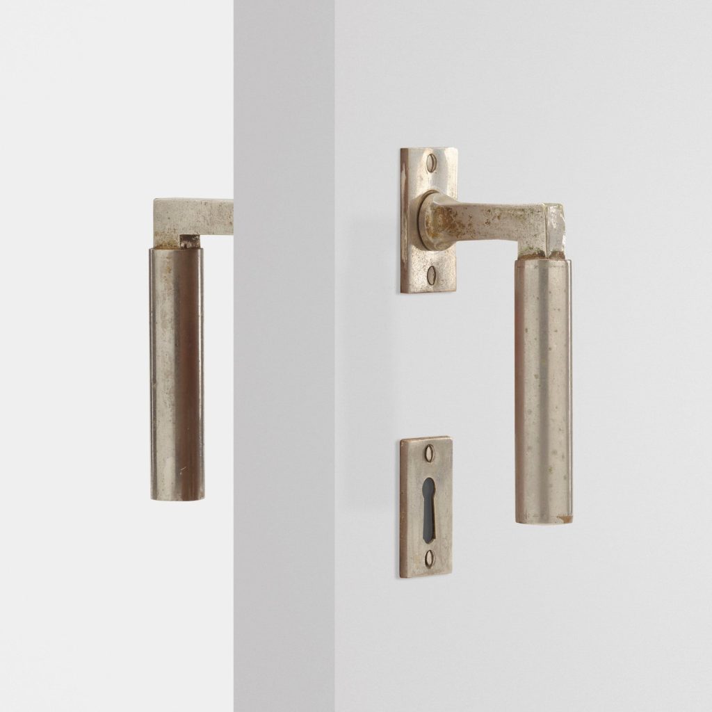 Walter Gropius Door handles with locks, pair, 1923